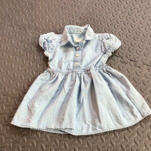 NWOT Crewcuts Short Sleeve Denim Dress with Collar 2T